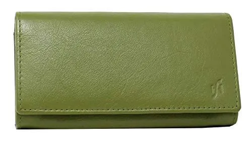 STARHIDE Ladies Soft Genuine Leather Flap Over Purse Multi Credit Card Slots 5510
