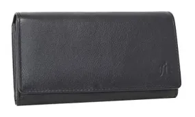 STARHIDE Ladies Soft Genuine Leather Flap Over Purse Multi Credit Card Slots 5510