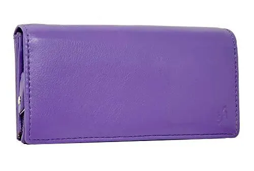 STARHIDE Ladies Soft Genuine Leather Flap Over Purse Multi Credit Card Slots 5510