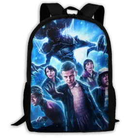 Stranger Things Pattern Backpack, Lightweight Multi-Function College School Hand Out Stop