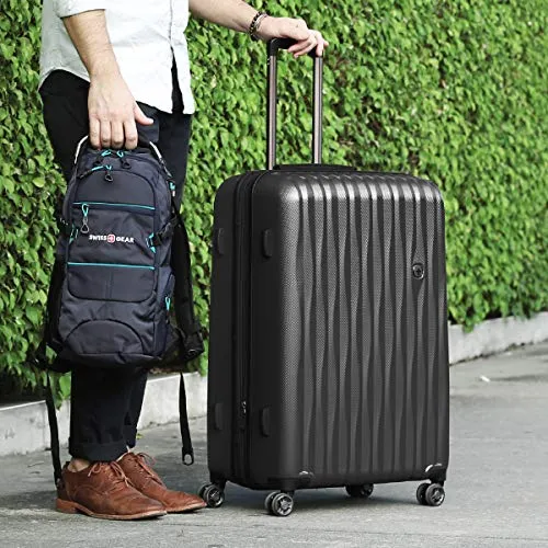 SwissGear 7272 Energie Expandable Hard-Sided Luggage With Spinner Wheels & TSA Lock, Gunmetal/Champagne, 27”