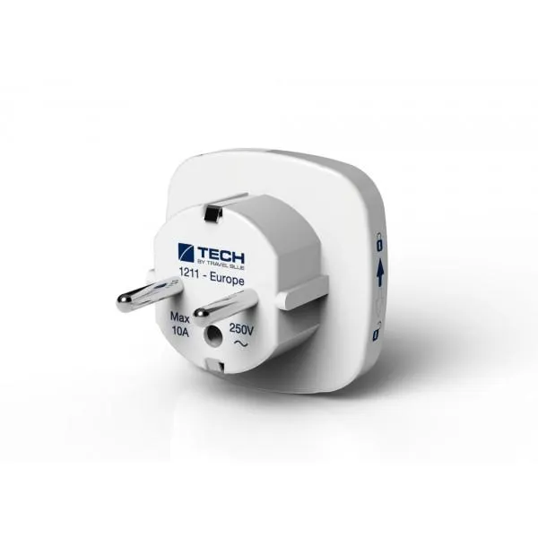 Travel Blue World To Europe Adapter - White