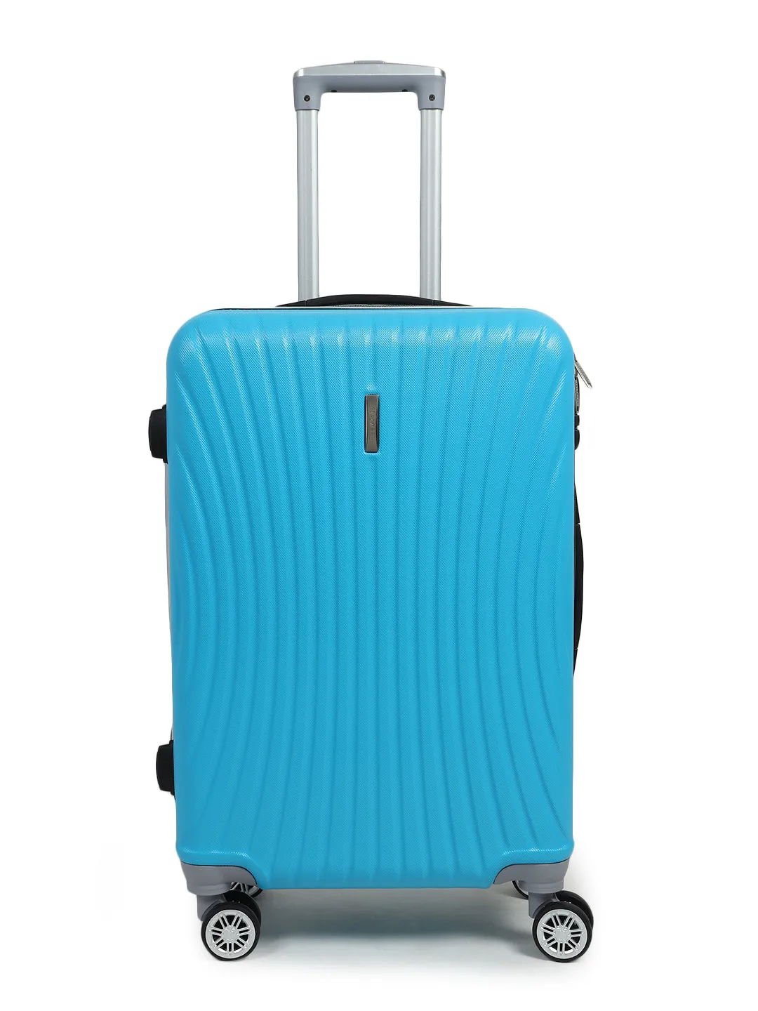 Unisex Set of 3 Cyan Trolley Suitcases