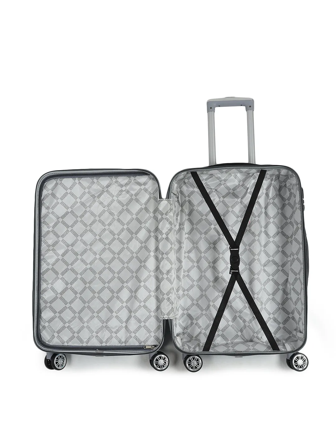 Unisex Set of 3 Cyan Trolley Suitcases