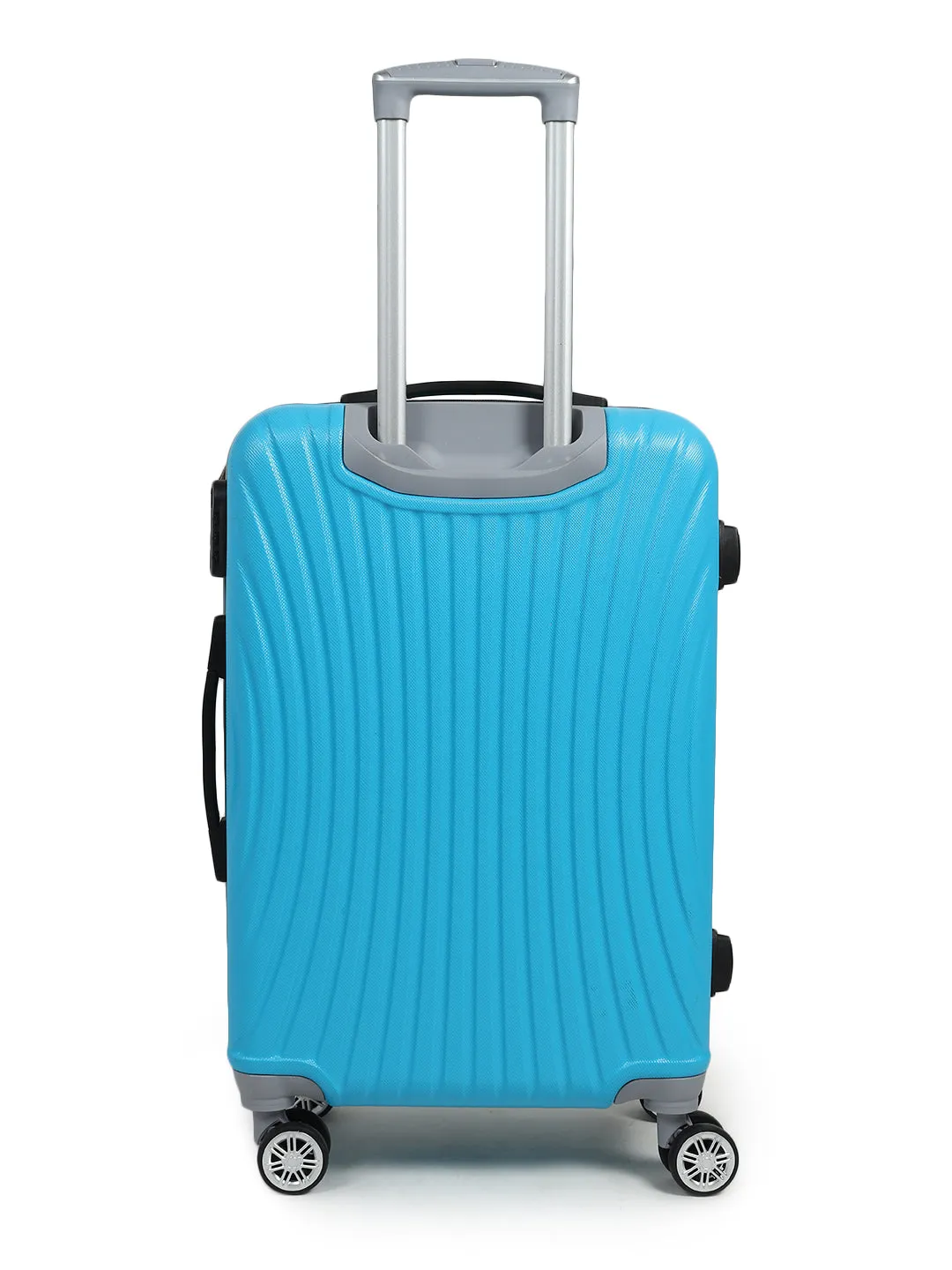 Unisex Set of 3 Cyan Trolley Suitcases