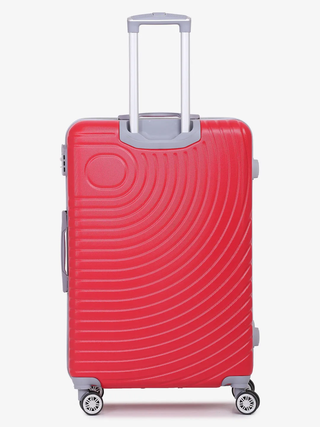 Unisex Set Of 3 Red Textured Hard-Sided Trolley Suitcases