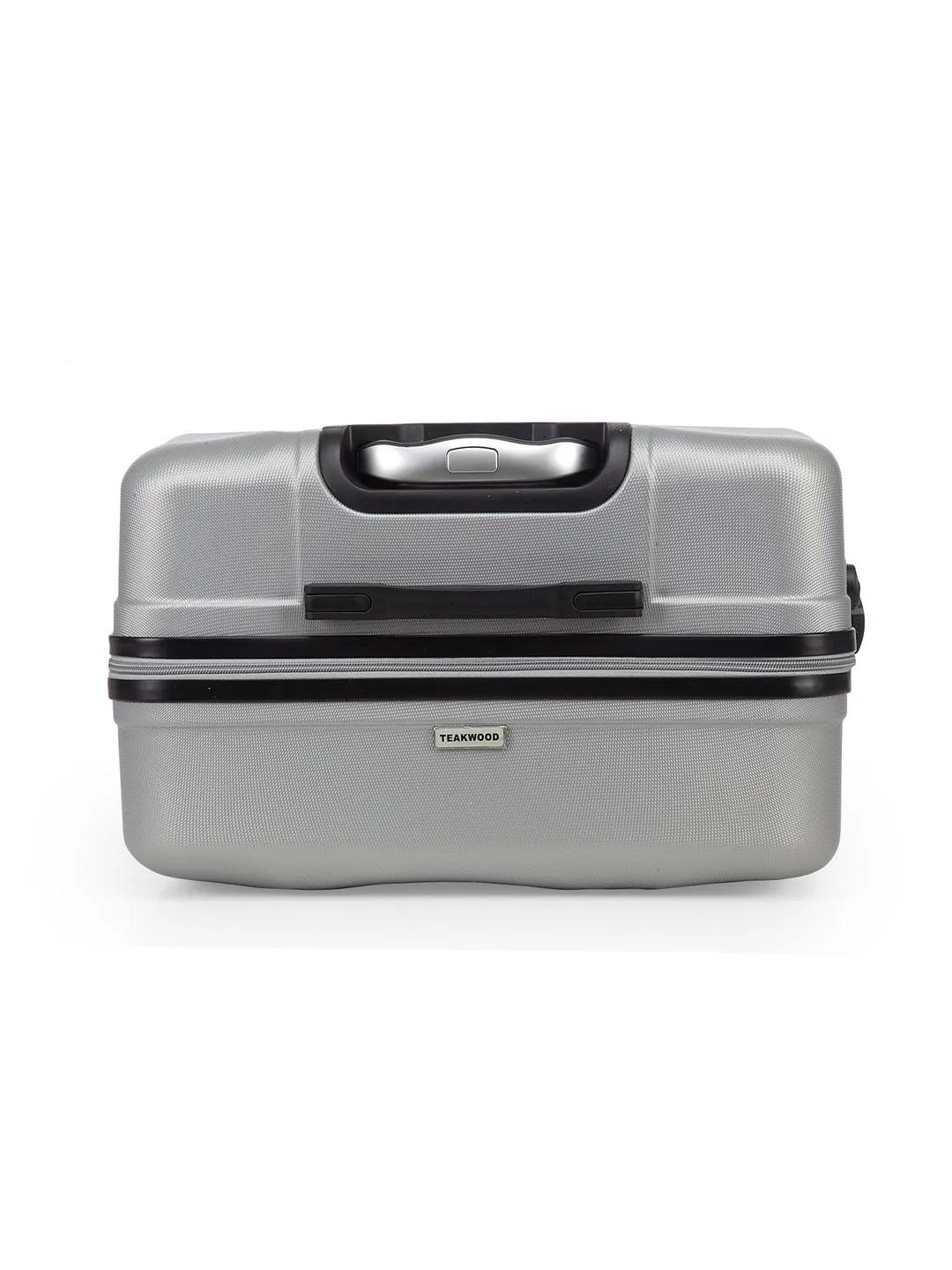 Unisex Set of 3 Silver Textured Hard-Sided Large Trolley Suitcases