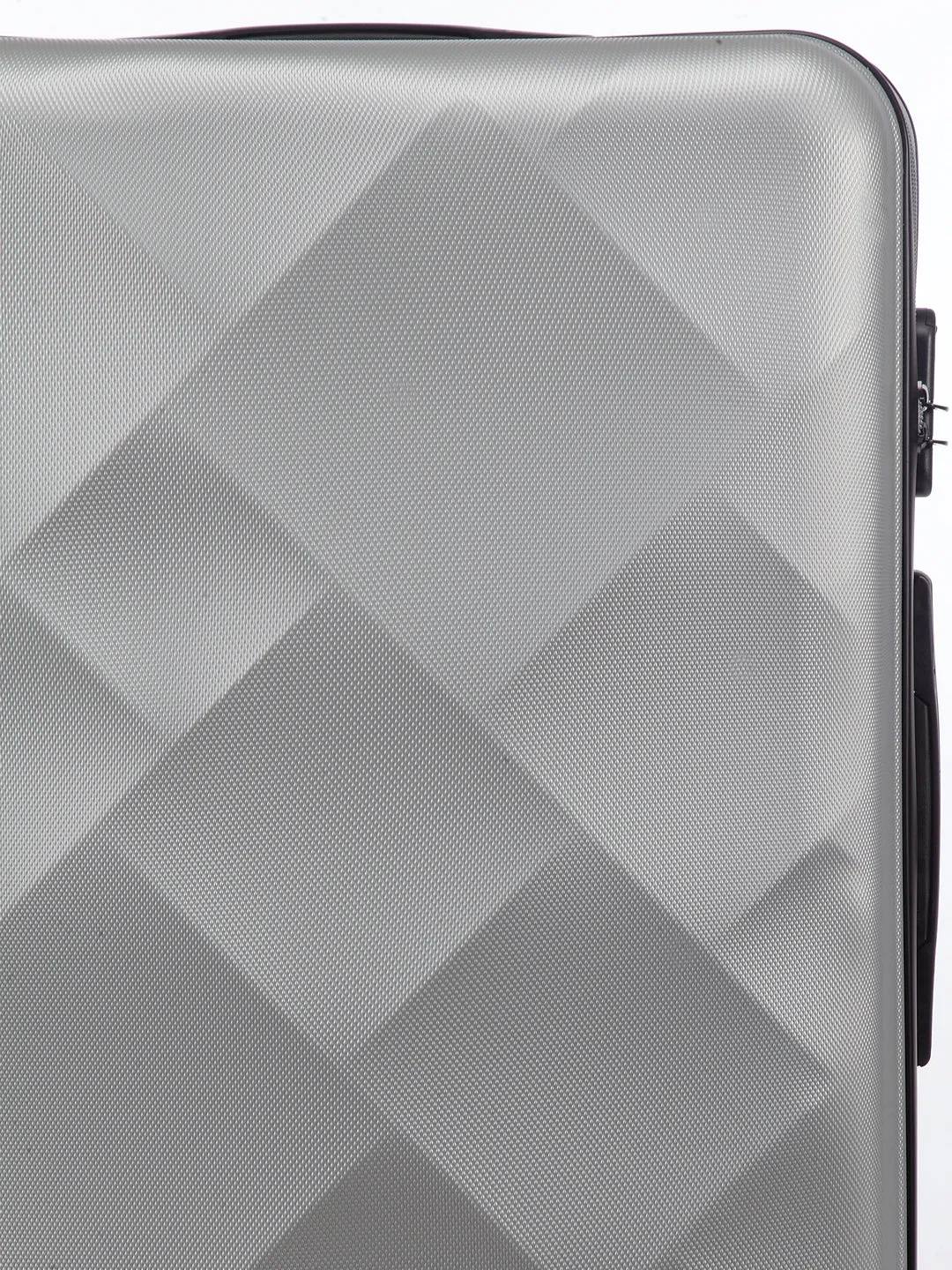 Unisex Set of 3 Silver Textured Hard-Sided Large Trolley Suitcases