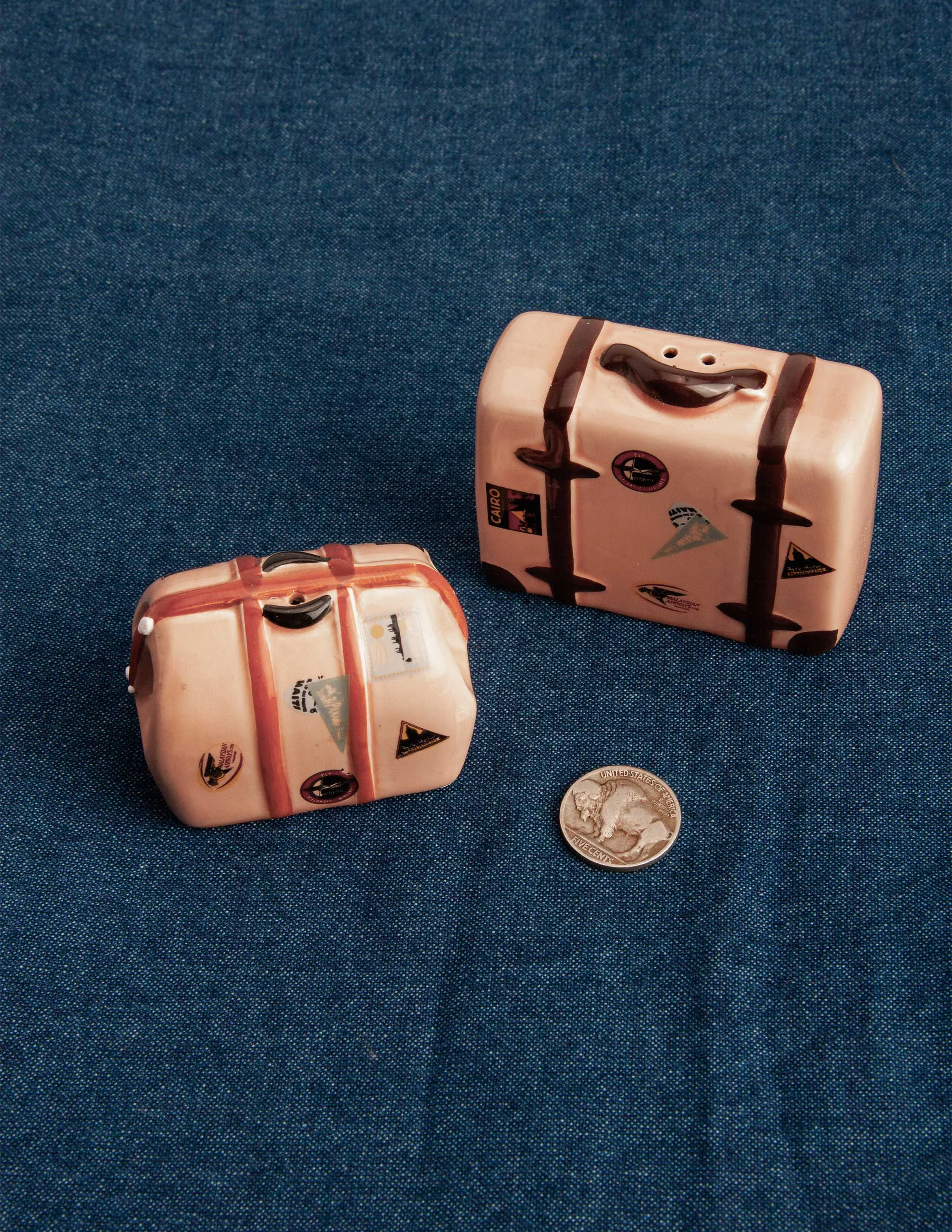Vintage Luggage Salt & Pepper Shakers