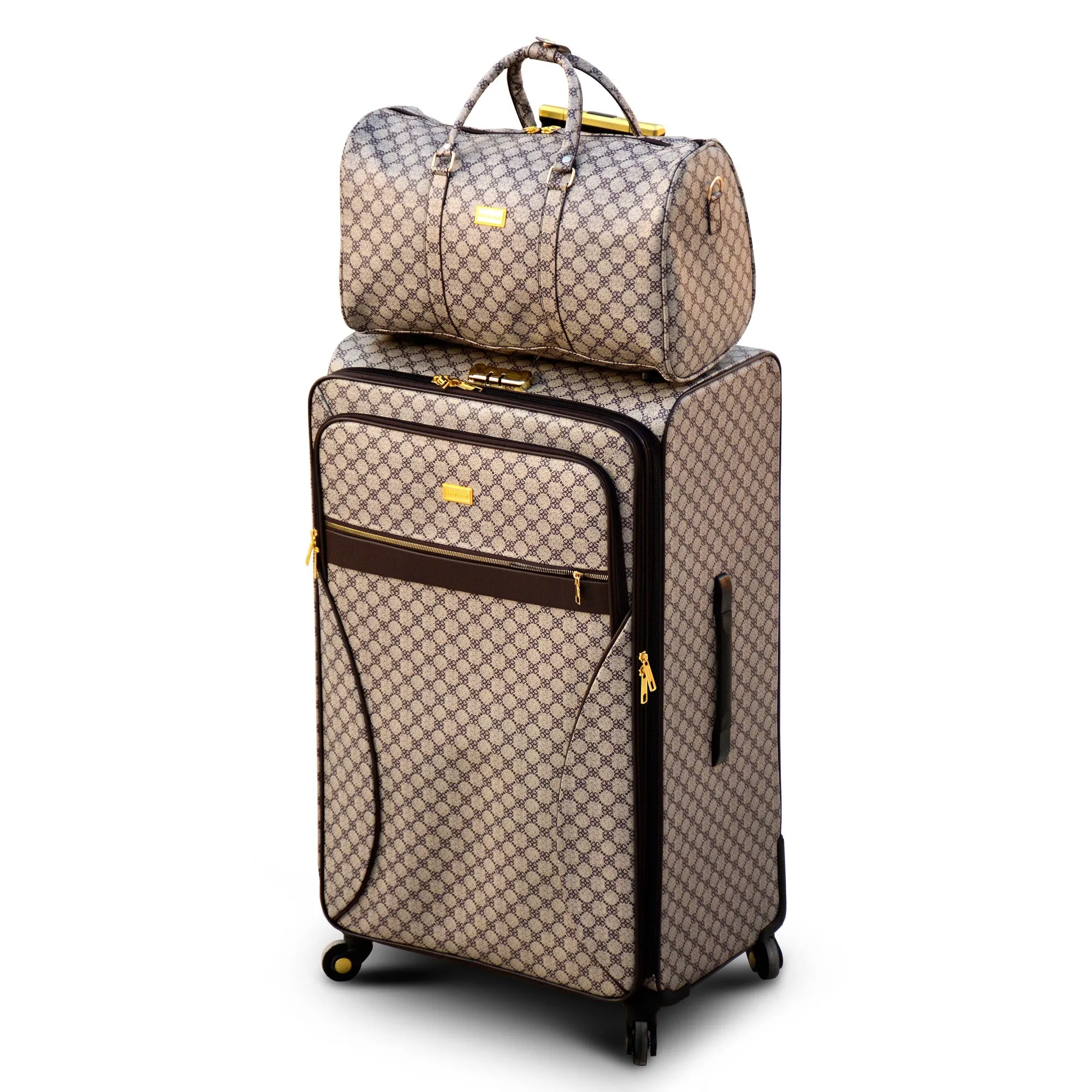VL PU Leather Material Luggage | Soft Shell Four Wheel Trolley Bag | 4 Pcs Set 7, 20, 24 and 28 Inches